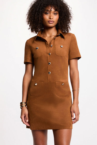 Vestido Morgan pele de pêssego camel