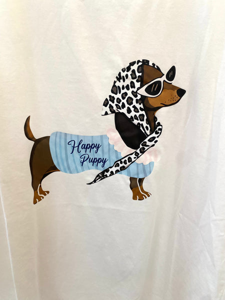 T-shirt de algodão salsicha branco