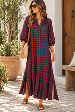 Carregar imagem no visualizador da galeria, Vestido camisa Vichy Bordeaux
