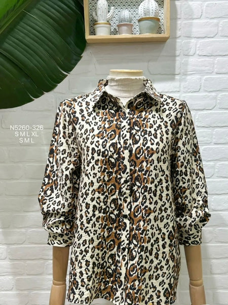 Camisa estampa leopardo