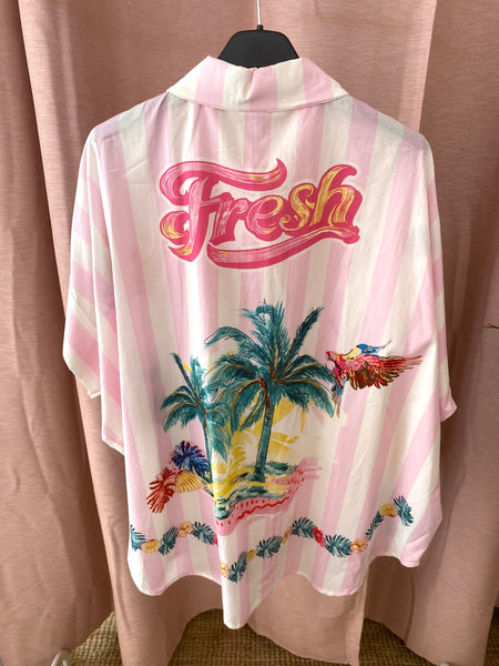 Camisa riscas rosa Fresh