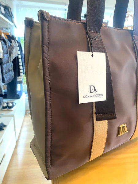 Shopper castanho/beje Don Algodon