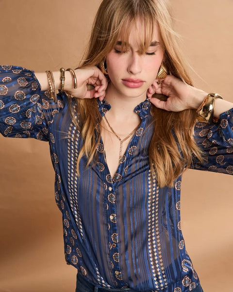 Camisa estampa azul Morgan