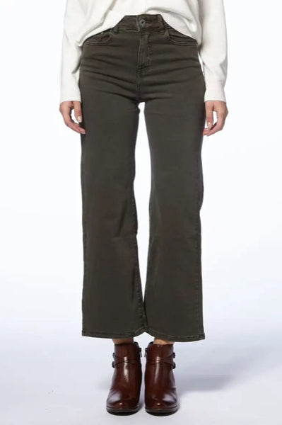 Calça straight sarja kaki