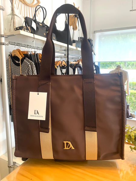 Shopper castanho/beje Don Algodon