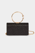 Carregar imagem no visualizador da galeria, Clutch MORGAN preto corrente dourada
