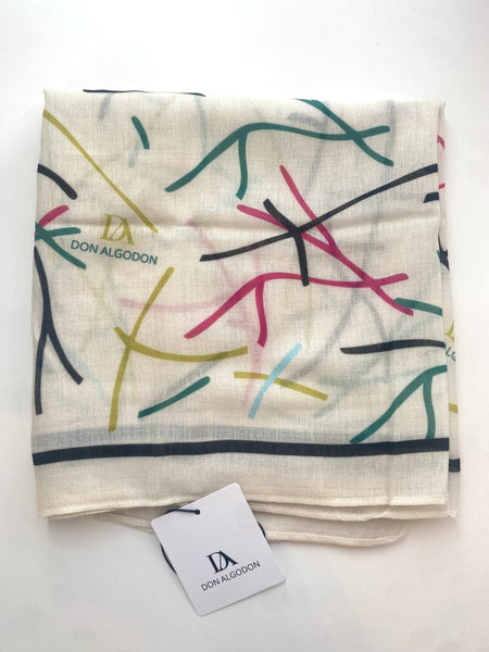 Lenço Don Algodon estampado colorido