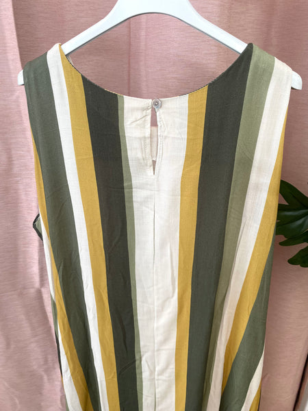 Vestido riscas verde/amarelo