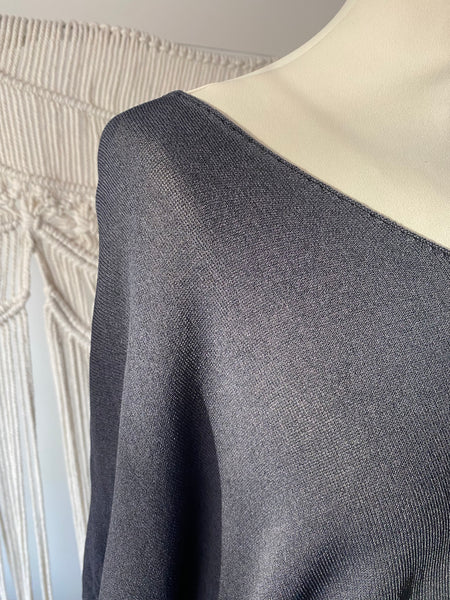 Camisola de malha fina oversize antracite