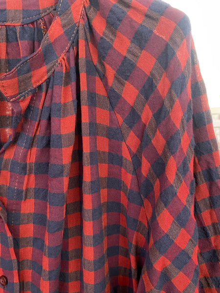Vestido camisa Vichy Bordeaux