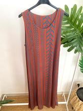 Carregar imagem no visualizador da galeria, Vestido comprido malha fria savana telha/petróleo
