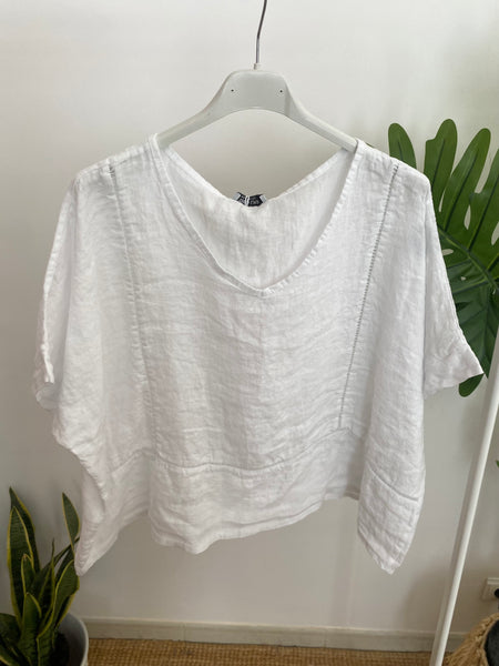 Blusa oversize linho branco