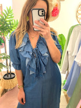 Carregar imagem no visualizador da galeria, Vestido tencel folhos
