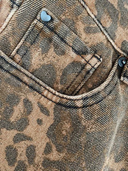 Calças wide leg leopardo