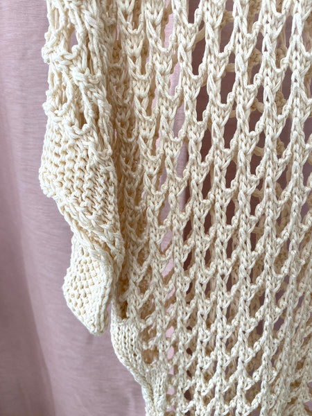 Camisola de malha aberta creme