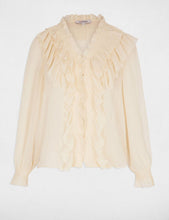 Carregar imagem no visualizador da galeria, Blusa folhos creme MORGAN
