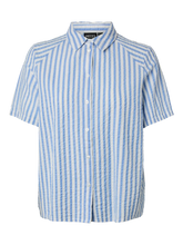 Carregar imagem no visualizador da galeria, Camisa riscas azul Pieces
