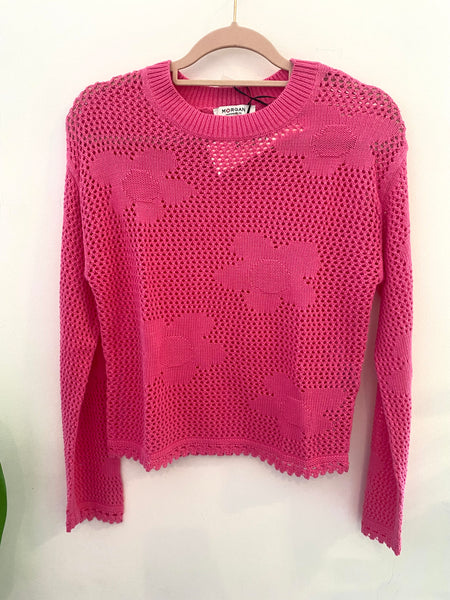 Camisola malha aberta rosa Morgan
