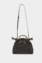 Carregar imagem no visualizador da galeria, Mala preta com alças douradas metálicas Morgan
