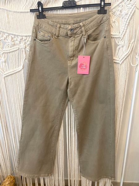 Calça straight sarja toupe