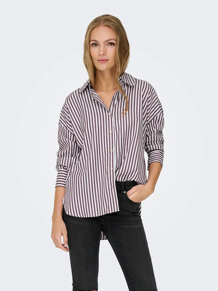 Camisa jdyvesper riscas castanho