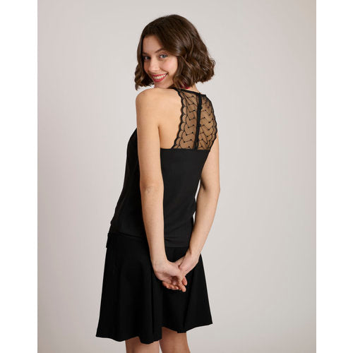 Top alças renda preto Naf Naf