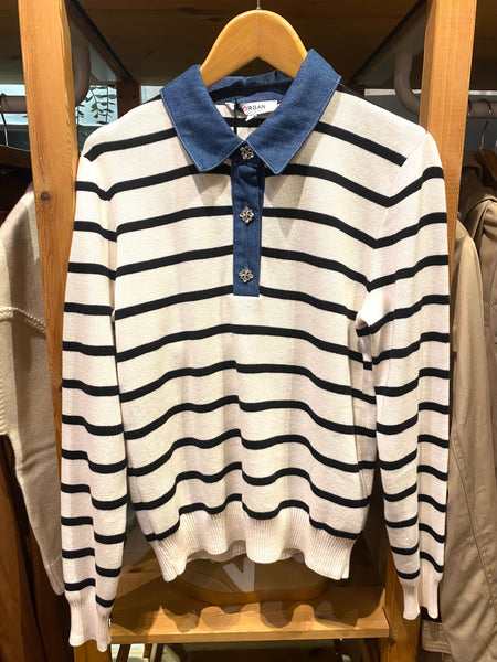 Polo de malha com riscas  MORGAN