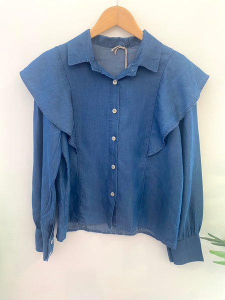 Camisa de tencel folho