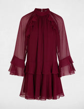 Carregar imagem no visualizador da galeria, Vestido Morgan fluído Bordeaux
