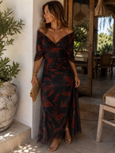Carregar imagem no visualizador da galeria, Vestido tule flores preto

