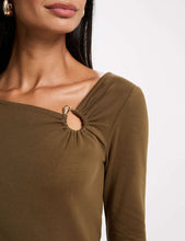 Carregar imagem no visualizador da galeria, Camisola MORGAN algodão verde musgo
