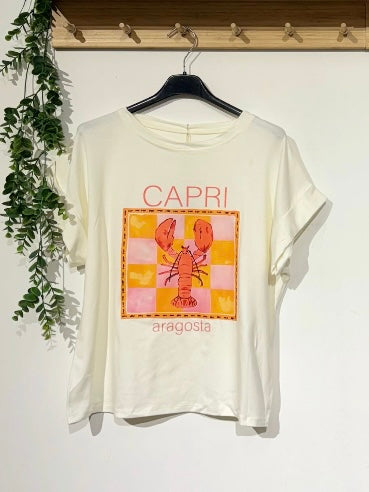 T-shirt branca Capri