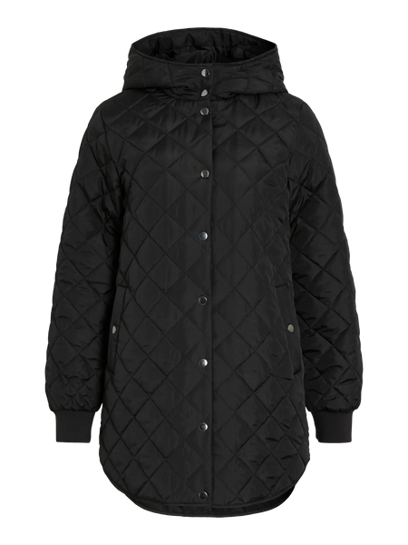 Parka acolchoada capuz preto Vila