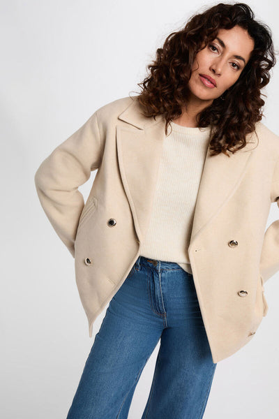 Casaco de fazenda oversize beje Morgan