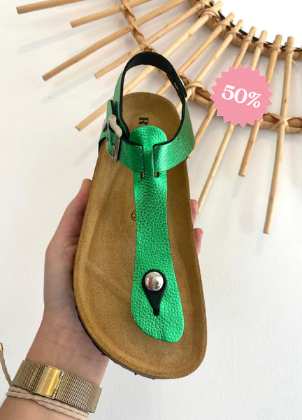 Sandália laminado verde Ruika