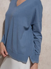 Carregar imagem no visualizador da galeria, Camisola de malha fininha azul Smf
