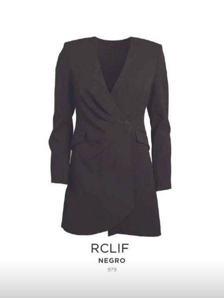 Vestido traçado preto Morgan