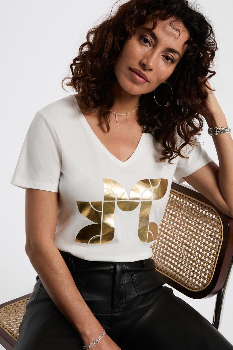 T-shirt estampa dourada MORGAN