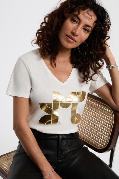 T-shirt estampa dourada MORGAN
