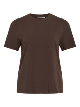 Carregar imagem no visualizador da galeria, T-shirt básica Vinora chocolate Vila
