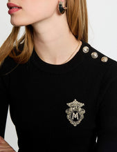 Carregar imagem no visualizador da galeria, Camisola de malha emblema MORGAN
