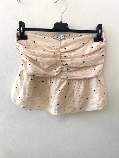 Crop top padrão cruzinhas branco