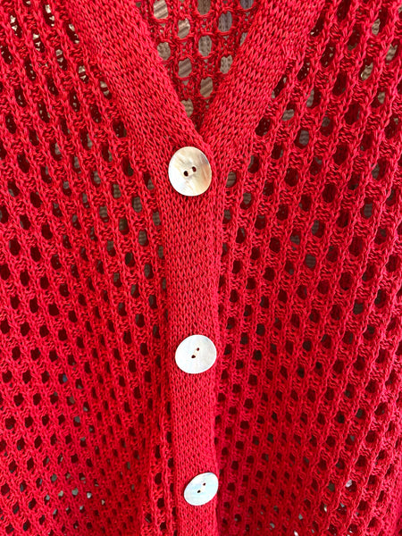 Casaco linha algodão vermelho