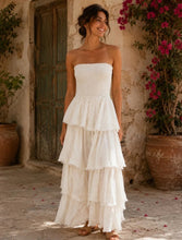 Carregar imagem no visualizador da galeria, Vestido caí caí com folhos branco
