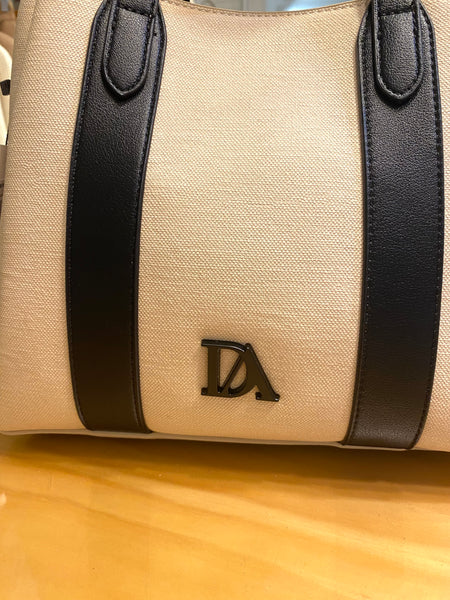 Malote de mão beje e preto Don Algodon