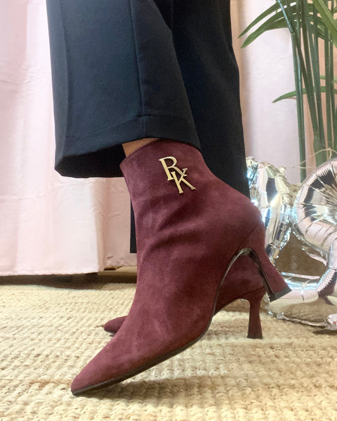 Botim camurça logo bordeaux Ruika