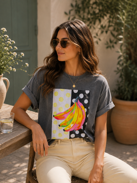 T-shirt cinza bananas
