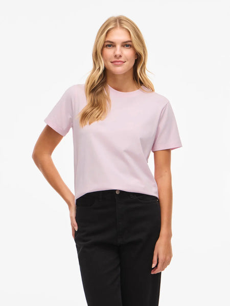 T-shirt Vila algodão rosa claro