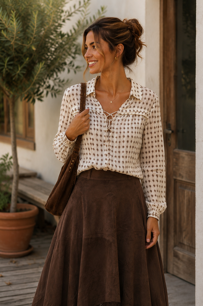 Camisa atilhos cornucópias