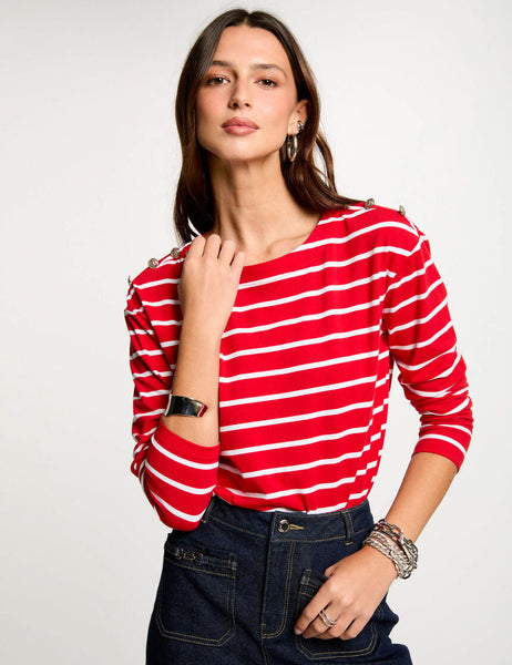 Camisola riscas vermelho MORGAN